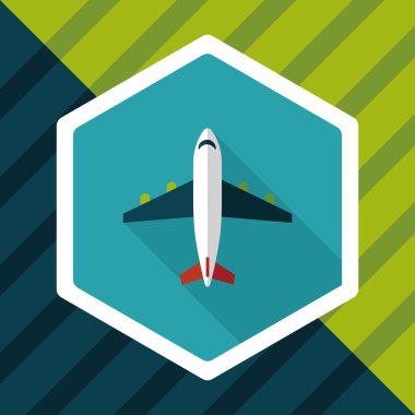 Uzun Gölge, eps10 ile ulaşım uçak düz simgesi