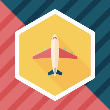 Uzun Gölge, eps10 ile ulaşım uçak düz simgesi