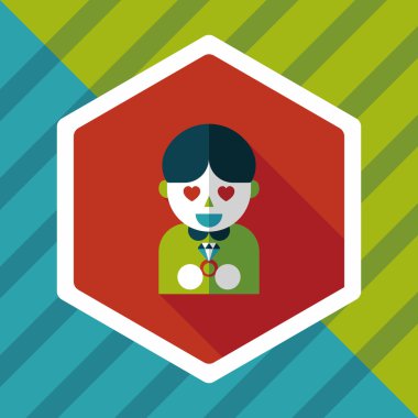 Düğün damat uzun gölge, eps10 düz simgesiyle