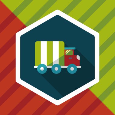 Uzun Gölge, eps10 ile ulaşım kamyon düz simgesi