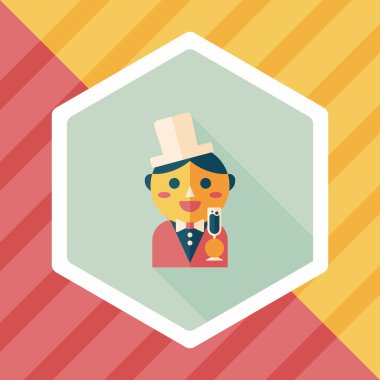 Düğün damat uzun gölge, eps10 düz simgesiyle