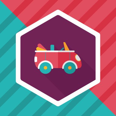 Uzun Gölge, eps10 ile ulaşım açık araba düz simgesi