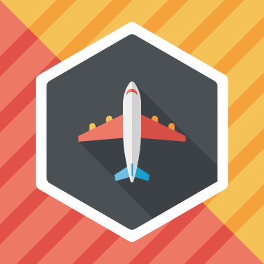 Uzun Gölge, eps10 ile ulaşım uçak düz simgesi