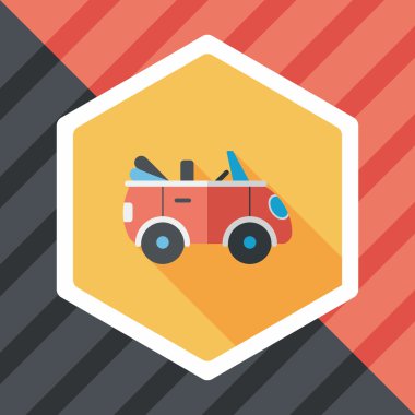 Uzun Gölge, eps10 ile ulaşım açık araba düz simgesi