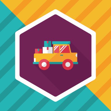 Uzun Gölge, eps10 ile ulaşım kamyon düz simgesi