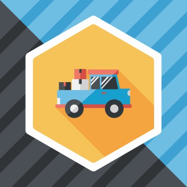 Uzun Gölge, eps10 ile ulaşım kamyon düz simgesi