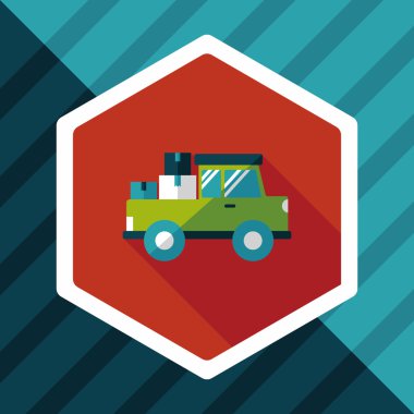 Uzun Gölge, eps10 ile ulaşım kamyon düz simgesi