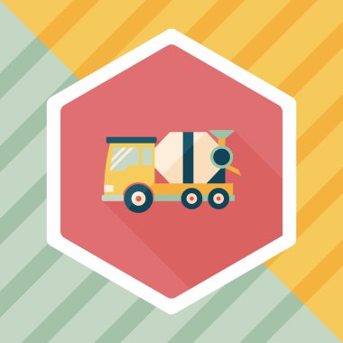 Uzun Gölge, eps10 ile ulaşım çimento karıştırıcı düz simgesi