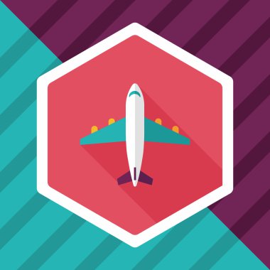 Uzun Gölge, eps10 ile ulaşım uçak düz simgesi