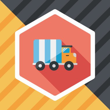 Uzun Gölge, eps10 ile ulaşım kamyon düz simgesi