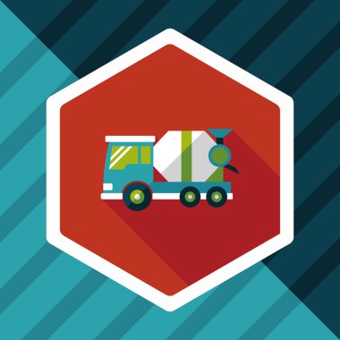 Uzun Gölge, eps10 ile ulaşım çimento karıştırıcı düz simgesi