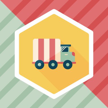 Uzun Gölge, eps10 ile ulaşım kamyon düz simgesi