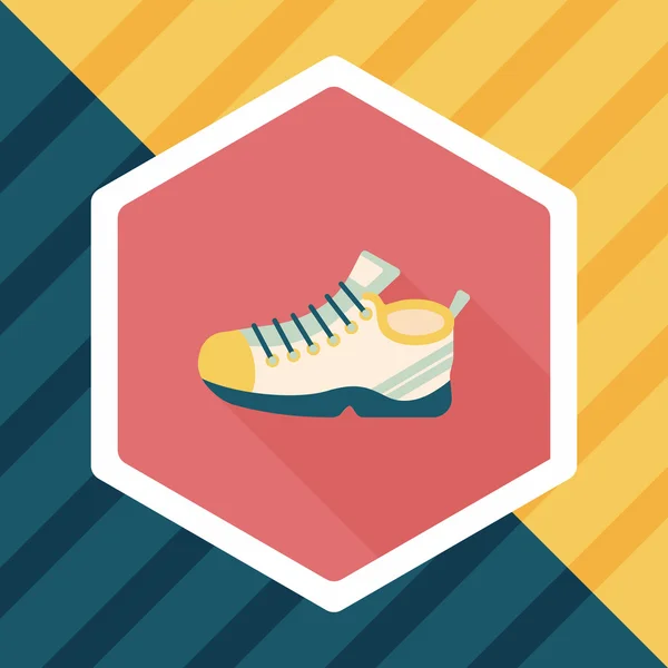 Sneaker icône plate avec ombre longue, eps10 — Image vectorielle