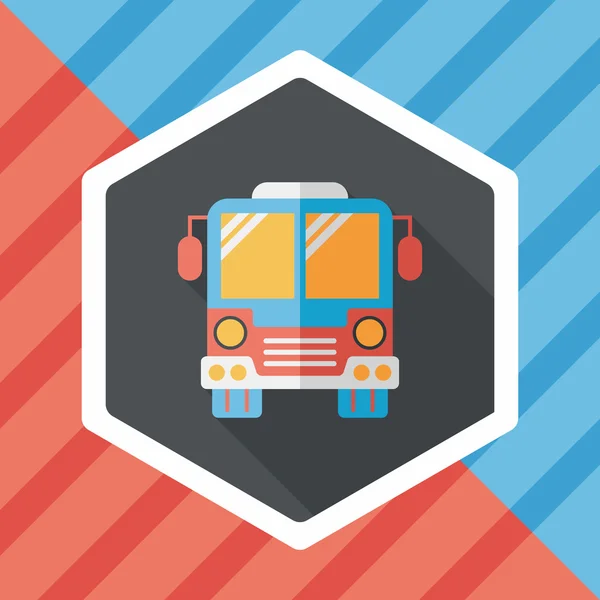 Transporte autobús icono plano con sombra larga, eps10 — Vector de stock