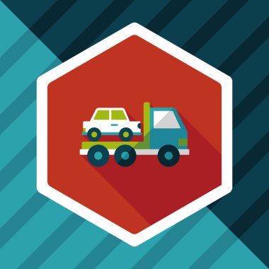 Uzun Gölge, eps10 ile ulaşım kamyon düz simgesi