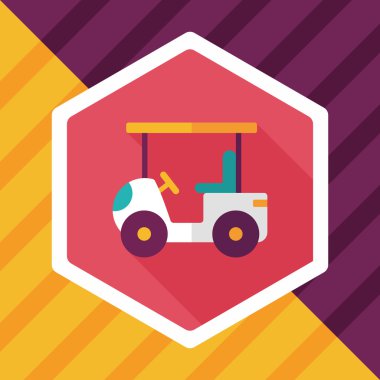 Uzun Gölge, eps10 ile ulaşım Golf arabası düz simgesi