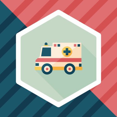 Uzun Gölge, eps10 ile ulaşım ambulans düz simgesi