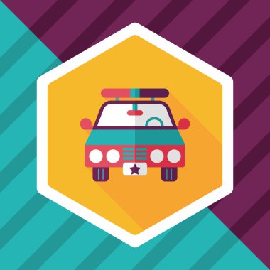 Uzun Gölge, eps10 ile ulaşım polis araba düz simgesi