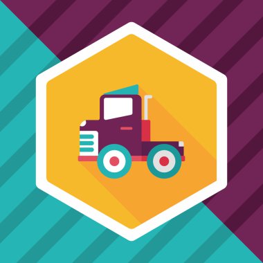 Uzun Gölge, eps10 ile ulaşım kamyon düz simgesi