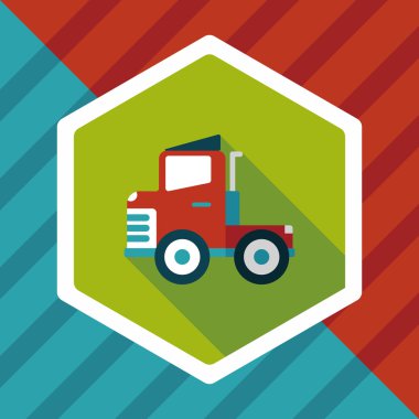 Uzun Gölge, eps10 ile ulaşım kamyon düz simgesi