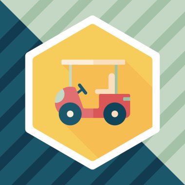 Uzun Gölge, eps10 ile ulaşım Golf arabası düz simgesi