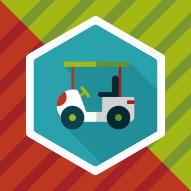 Uzun Gölge, eps10 ile ulaşım Golf arabası düz simgesi