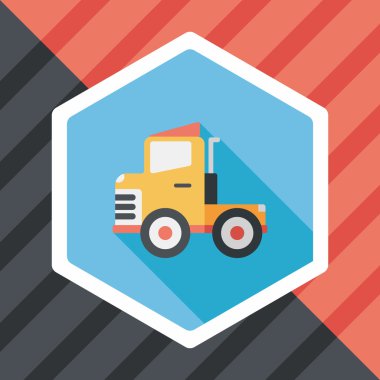 Uzun Gölge, eps10 ile ulaşım kamyon düz simgesi