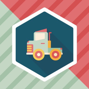 Uzun Gölge, eps10 ile ulaşım kamyon düz simgesi