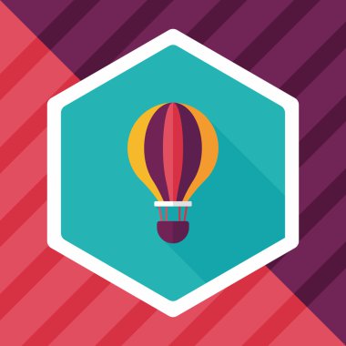 Uzun Gölge, eps10 ile ulaşım sıcak hava balon düz simgesi