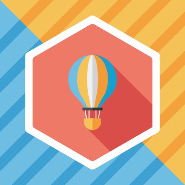 Uzun Gölge, eps10 ile ulaşım sıcak hava balon düz simgesi