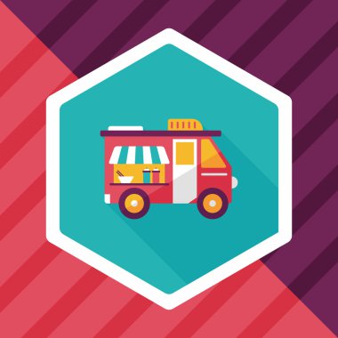 Uzun Gölge, eps10 ile ulaşım satıcı arabaları düz simgesi