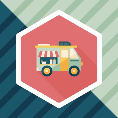 Uzun Gölge, eps10 ile ulaşım satıcı arabaları düz simgesi