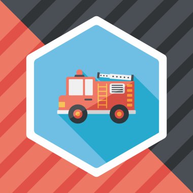 Uzun Gölge, eps10 ile ulaşım yangın kamyon düz simgesi