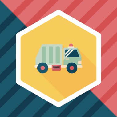 Uzun gölgeli çöp kamyonu simgesi, eps10