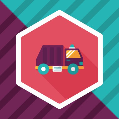 Uzun gölgeli çöp kamyonu simgesi, eps10