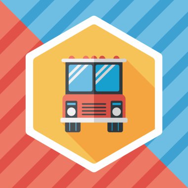 Uzun Gölge, eps10 ile ulaşım otobüs düz simgesi