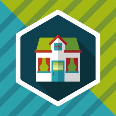 Bina evi uzun gölge, eps10 düz simgesiyle