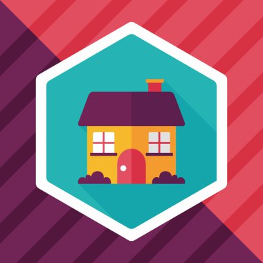 Bina evi uzun gölge, eps10 düz simgesiyle