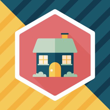 Bina evi uzun gölge, eps10 düz simgesiyle