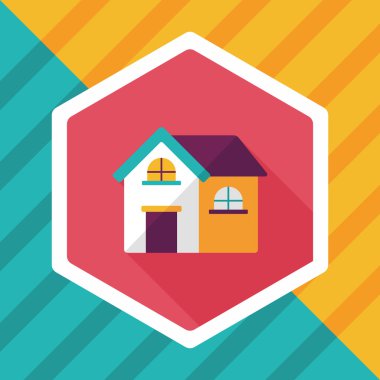 Bina evi uzun gölge, eps10 düz simgesiyle