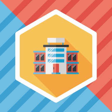 Uzun Gölge, eps10 ile ticari bina düz simgesi