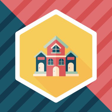 Bina evi uzun gölge, eps10 düz simgesiyle