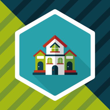 Bina evi uzun gölge, eps10 düz simgesiyle