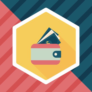 m-cüzdan ile uzun gölge, eps10 düz simgesi