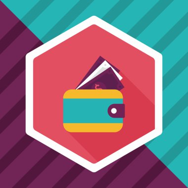 m-cüzdan ile uzun gölge, eps10 düz simgesi