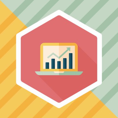 iş grafik düz simgesini uzun gölge, eps10 ile