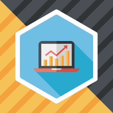 iş grafik düz simgesini uzun gölge, eps10 ile