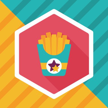 Uzun Gölge, eps10 patates kızartması düz simgesiyle