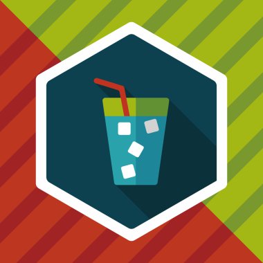 Uzun Gölge, eps10 ile soda içmek düz simgesi