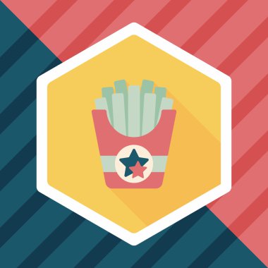 Uzun Gölge, eps10 patates kızartması düz simgesiyle